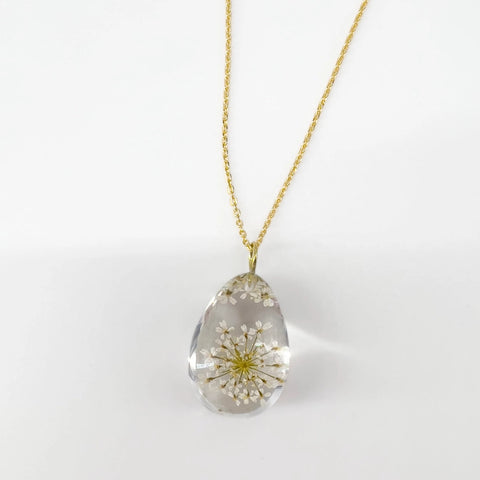 Botanical Queen Anne  Dew Drop Pendant
