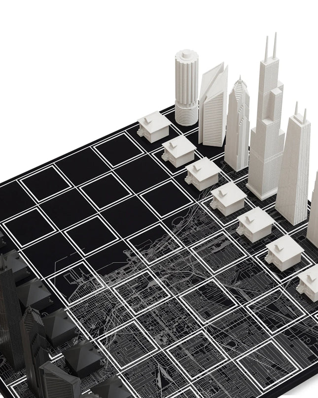 Chicago Skyline Acrylic Chess Set