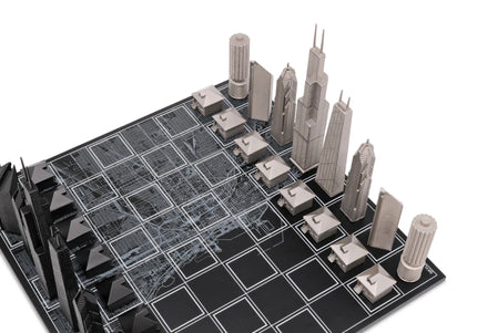 Chicago Skyline Stainless Steel Chess Set