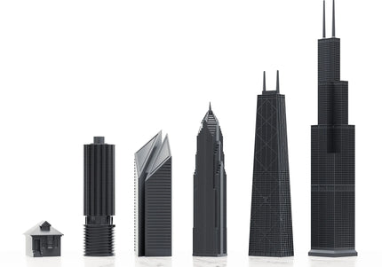Chicago Skyline Acrylic Chess Set