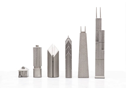 Chicago Skyline Stainless Steel Chess Set