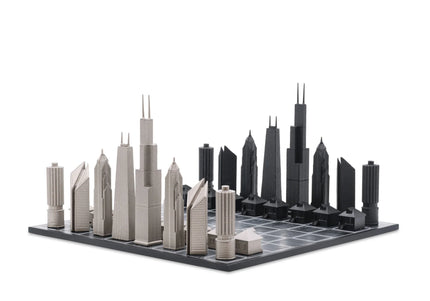 Chicago Skyline Stainless Steel Chess Set