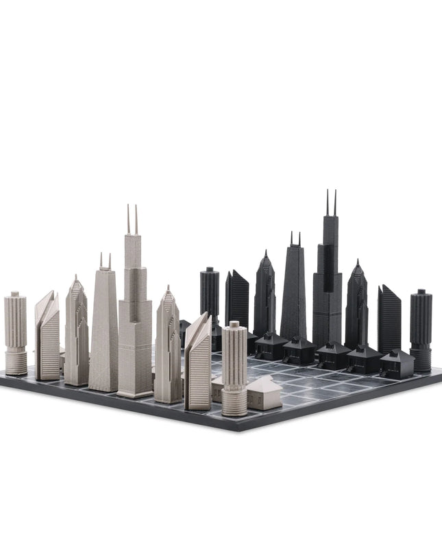 Chicago Skyline Stainless Steel Chess Set