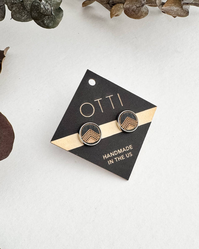 Birch + Silver Stud Earring: Black