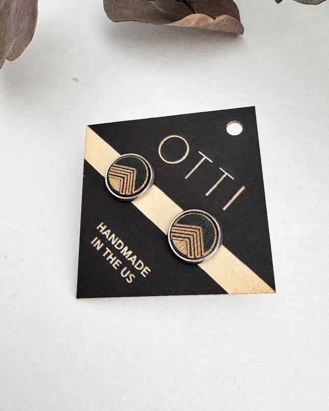 Birch + Silver Stud Earring: Black