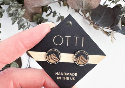 Birch + Silver Stud Earring: Black