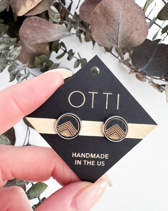 Birch + Silver Stud Earring: Black