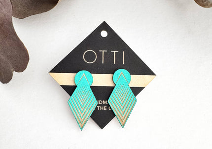 Turquoise Birch Drop Arrow Stud Earrings