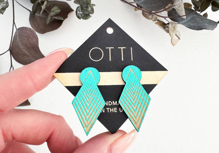 Turquoise Birch Drop Arrow Stud Earrings