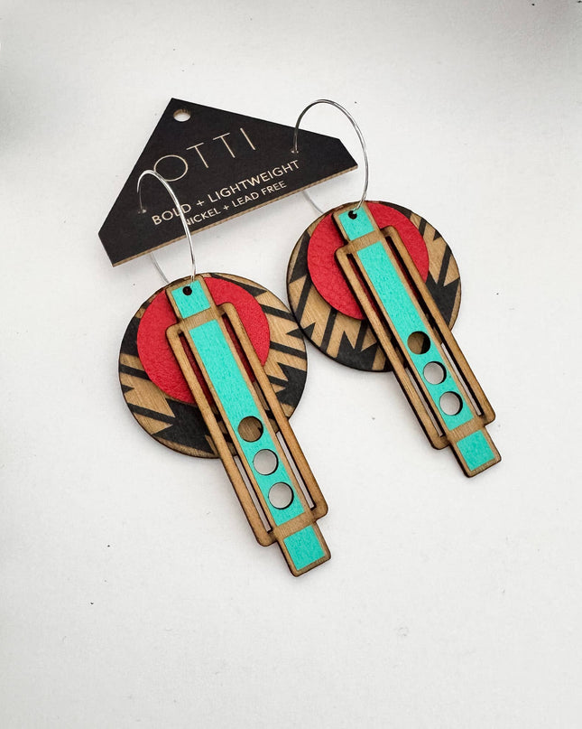 Southwestern Leather + Birch Earrings: Wright