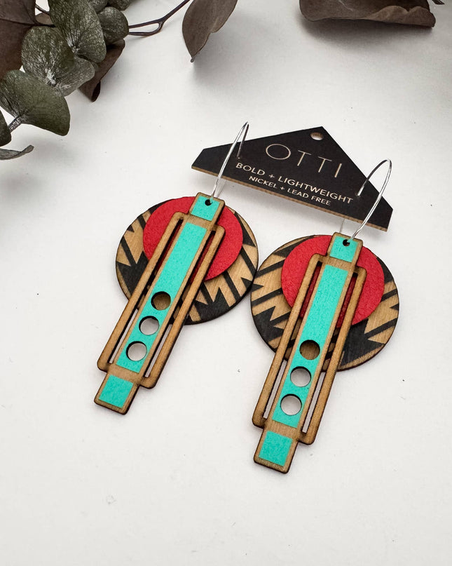 Southwestern Leather + Birch Earrings: Wright