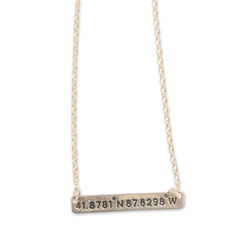 Rectangular Coordinate Necklace Personalized Mommy Jewelry