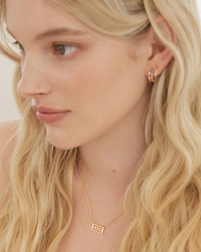 Chicago Flag Necklace in Gold