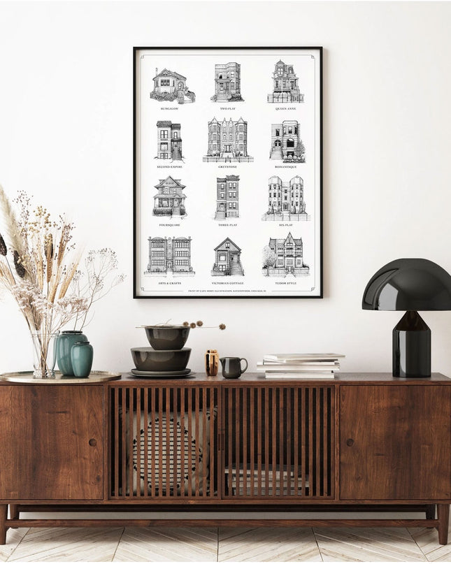 A Guide To Chicago Home Styles Print - 11 x 14 inches
