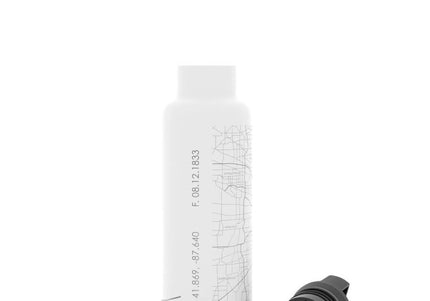 Chicago Map Insulated Water Bottle