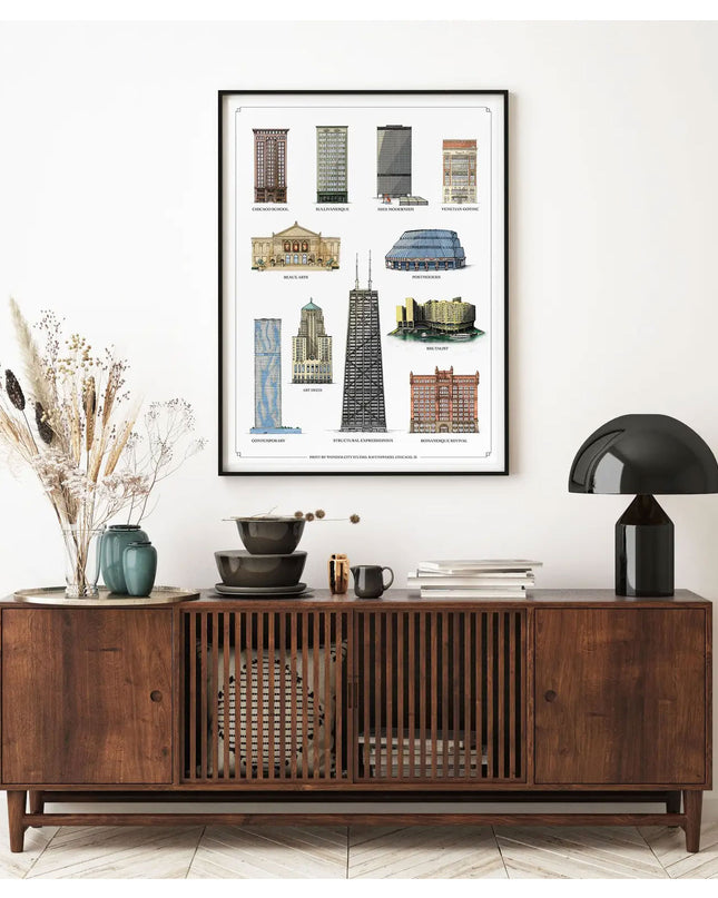 Downtown Architecture Styles Print - 11 x 14 inches