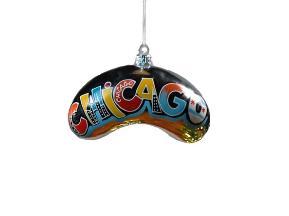 Bean Graffiti Glass Ornament