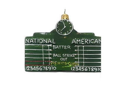 Wrigley Field Scoreboard Glass Ornament