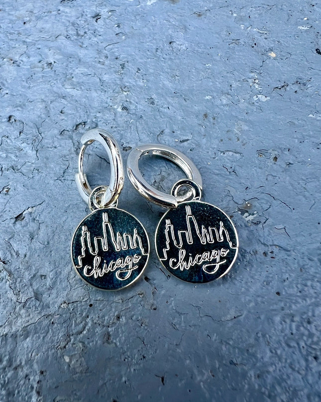 Chicago Skyline Earrings Gold