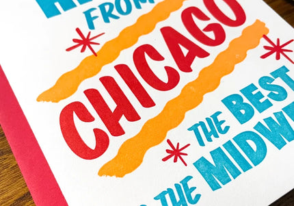Hiya from Chicago Grocery Sign Greeting Card