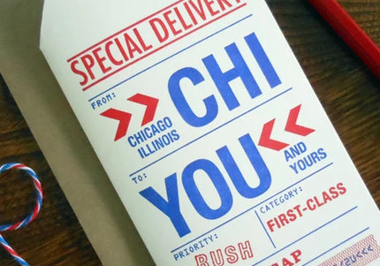 Chicago Luggage Tag Greeting Card