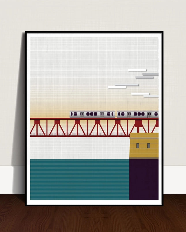 Chicago El at River Bridge 8x10 Print