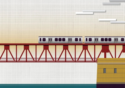 Chicago El at River Bridge 8x10 Print