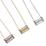 Chicago Flag Necklace in Rose Gold