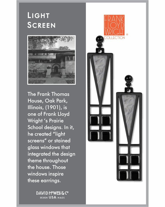 FLW Light Screen Earring Black and Chrome
