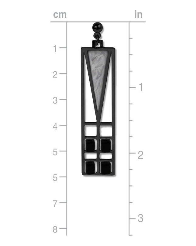 FLW Light Screen Earring Black and Chrome