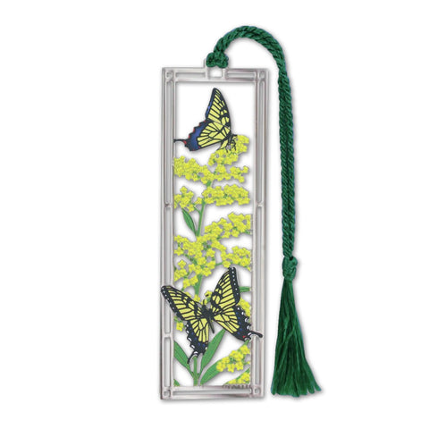 Goldenrod and Swallowtails Metal Bookmark