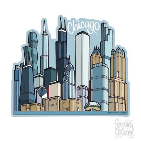 Chicago City Skyline Sticker