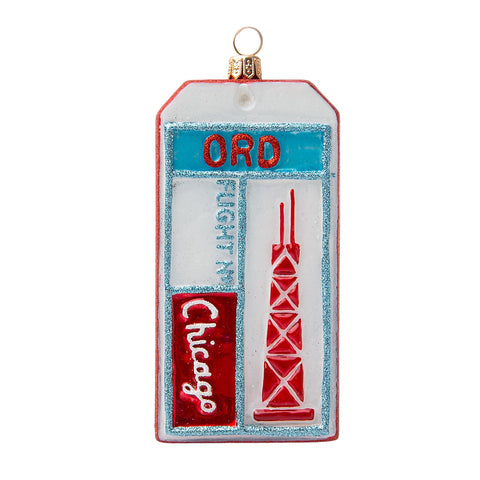 Luggage Tag Chicago Ornament