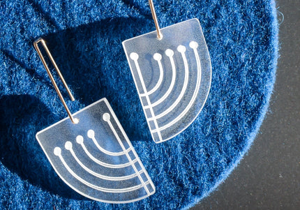 Hanukkah Menorah Drop Earrings