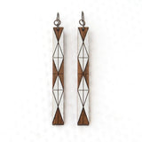 Mies Earring Walnut & Platinum