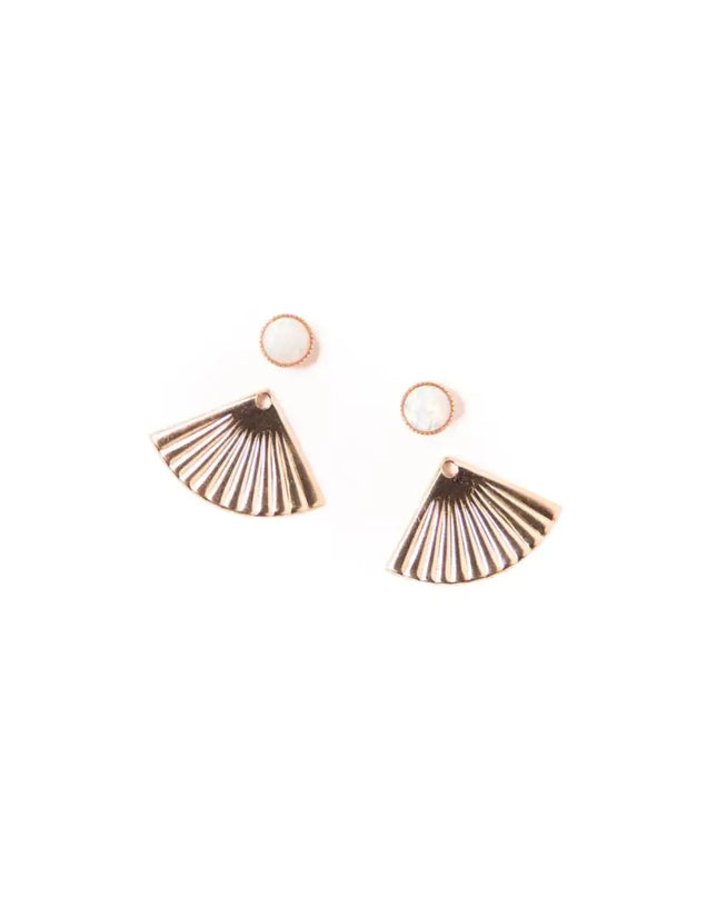 Opal Mini Pleat Jacket Earrings