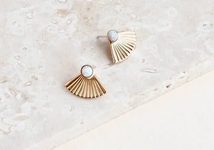 Opal Mini Pleat Jacket Earrings