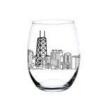 Chicago Skyline Stemless Wine Glasses - Set of 4