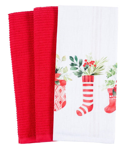 Christmas Stockings Kitchen Tea Towels