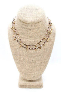 Tourmaline and Pearl Gold Mini Coin Wrap Necklace
