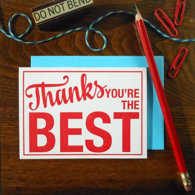 Thanks You're the Best Sign Greeting Card