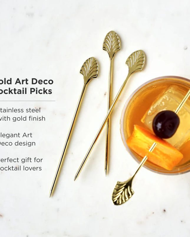 Belmont: Gold Art Deco Cocktail Picks