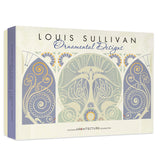 A box of Louis Sullivan Ornamental Design notecards with a patterned cover featuring floral and geometric designs.