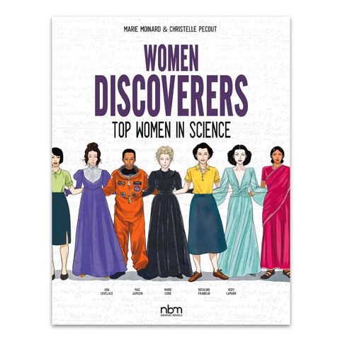 Cover of the book 'Women Discoverers: Top Women in Science' featuring illustrated depictions of women in science-related fields.