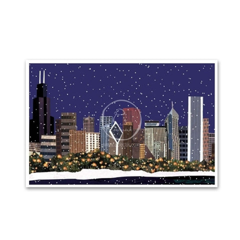 Chicago Cityscape Holiday Cards - Set of 10