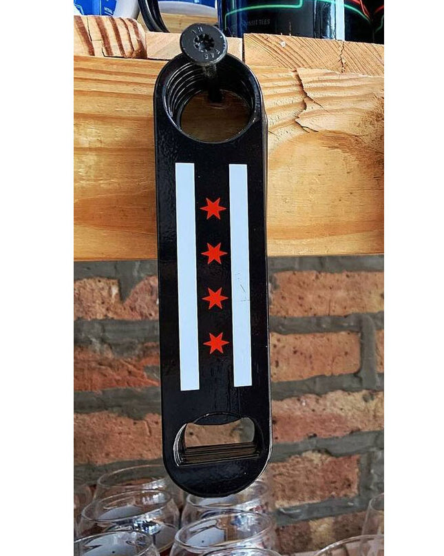 Chicago Flag Bottle Opener