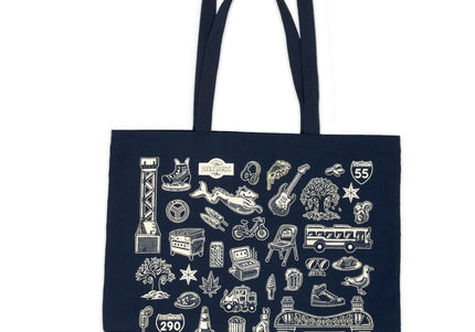 Chicago Icons Tote Bag - Navy