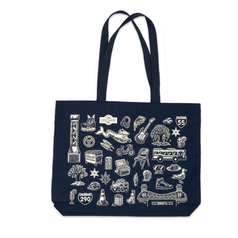 Chicago Icons Tote Bag - Navy