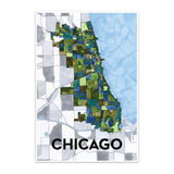 Chicago Neighborhood Map Art Print - 8 x 10 inches