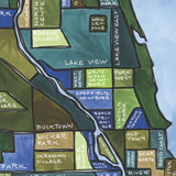 Chicago Neighborhood Map Art Print - 8 x 10 inches